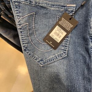 True Religion Straight Leg Light Blue Denim Jeans